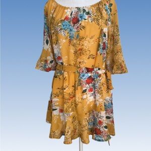 Misia Yellow Floral Mini Dress size S